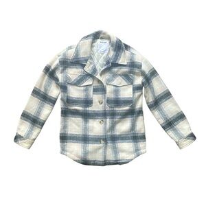 Garage Black Cream Plaid Button Down Shacket Size Extra Small